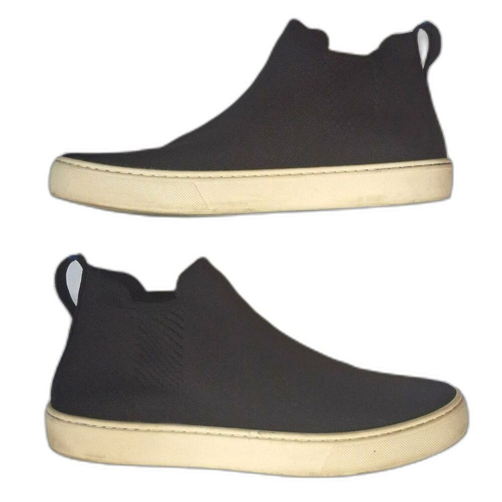 Rothy's The Chelsea Sneaker Boot Black Slip On Knit Shoes Women's 9.5